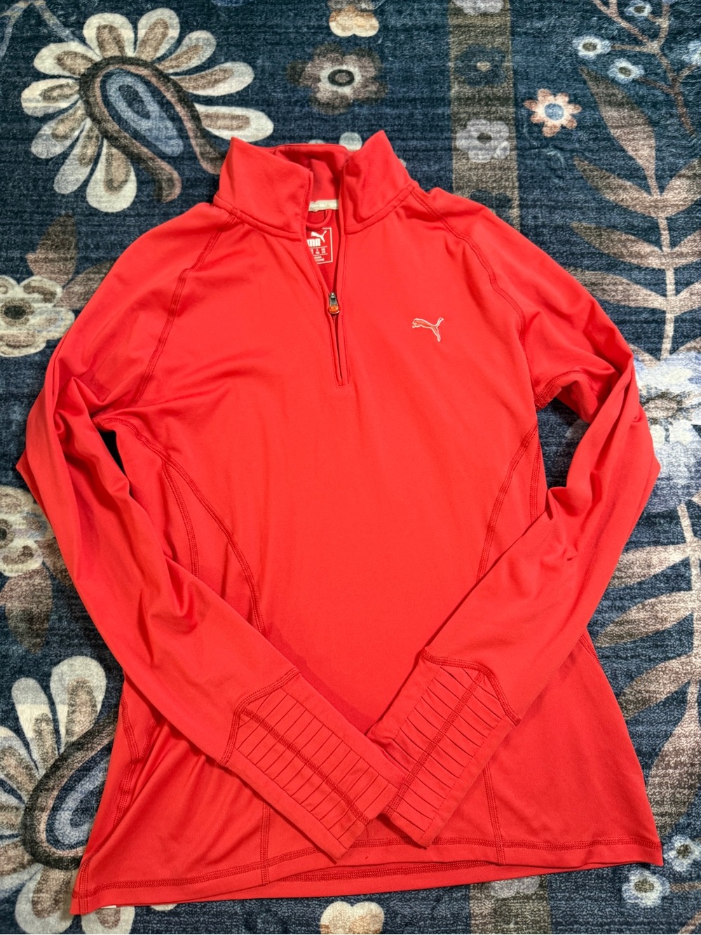 Puma Women's Bright Red Quarter-Zip Pullover